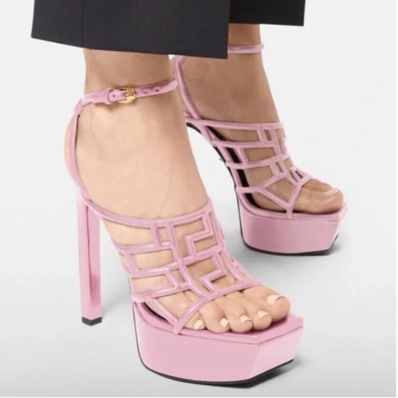 Versace Maze open Toe heels brand new light pink - Picture 3 of 3